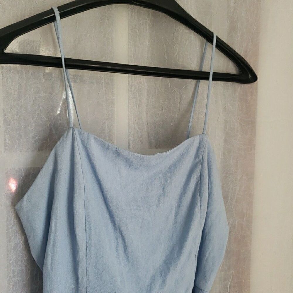 Altar’d State Women's M Light Blue Dawson Dress Ruffle Hem Side Tie Wrap Y2K 90s - Picture 3 of 13